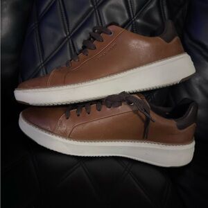 Cole Haan Men’s Brown Leather Sneakers with White Sole